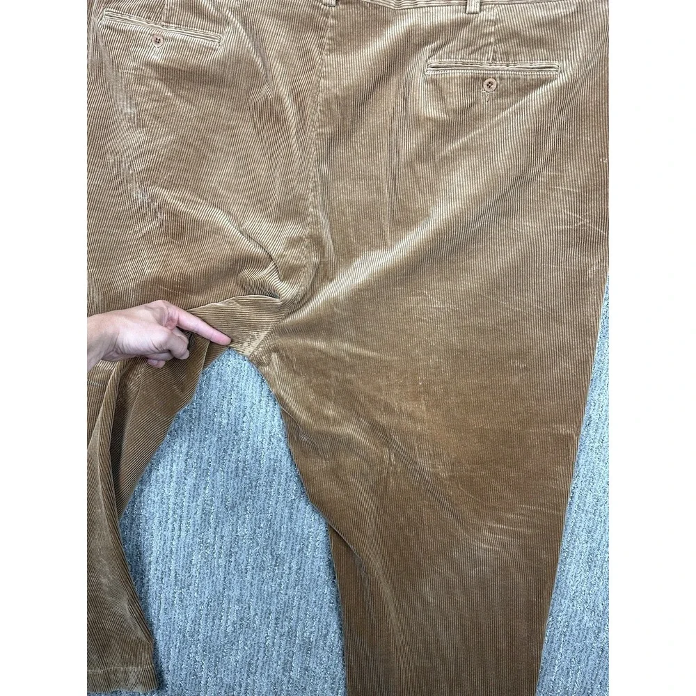 Vtg Polo Ralph Lauren Big Andrew Pants 50Bx30 Brown Corduroy Pleated Classy
